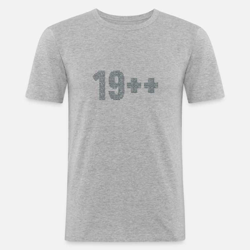 19++ Programmierer Softwareingenieur Coder 20. - Männer Slim Fit T-Shirt - Grau meliert