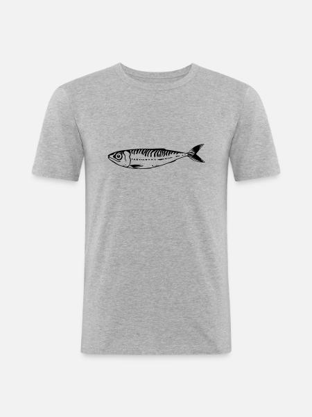 La sardine - T-shirt près du corps Homme - gris chiné