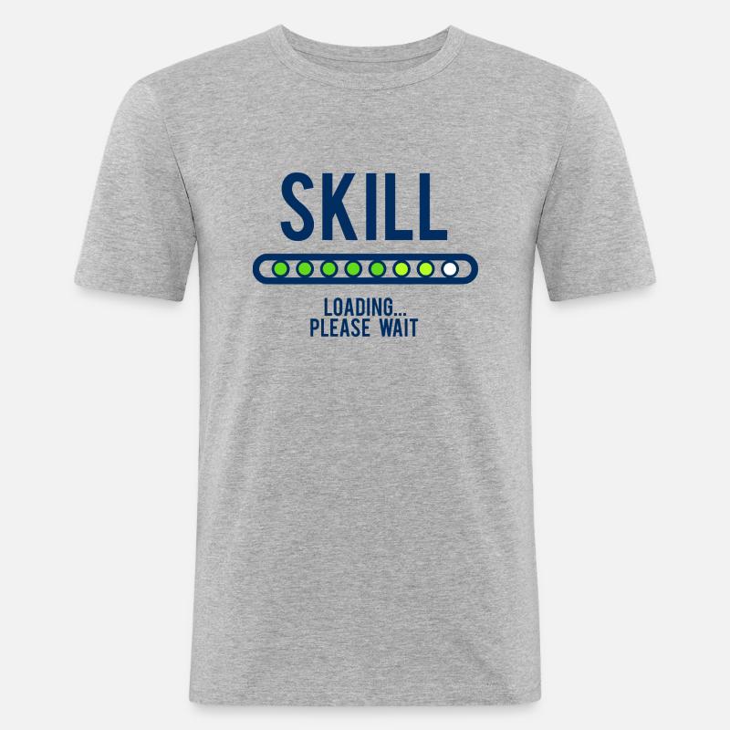 SKILL LOADING - Männer Slim Fit T-Shirt - Grau meliert