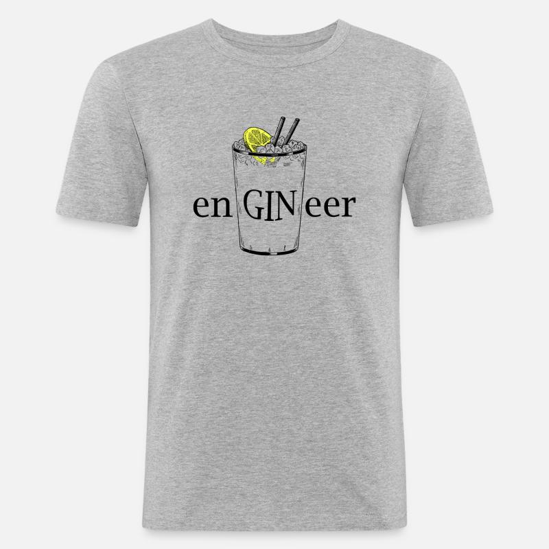 enGINeer (Gin and Tonic) - Männer Slim Fit T-Shirt - Grau meliert