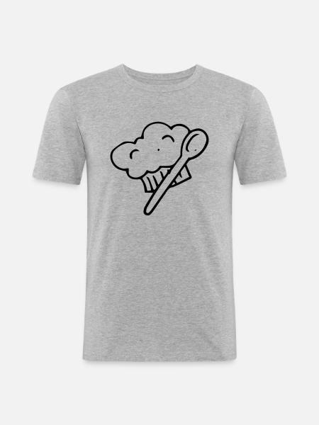 Chef -starred chef Hobby chef - Men's Slim Fit T-Shirt - heather grey