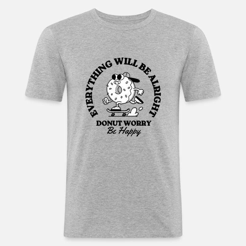 Donut-Sorge, sei glücklich - Männer Slim Fit T-Shirt - Grau meliert