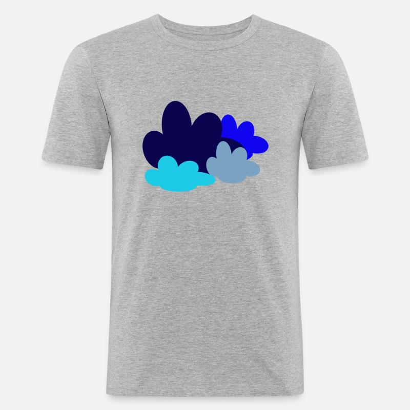 Cloud-Design - Männer Slim Fit T-Shirt - Grau meliert