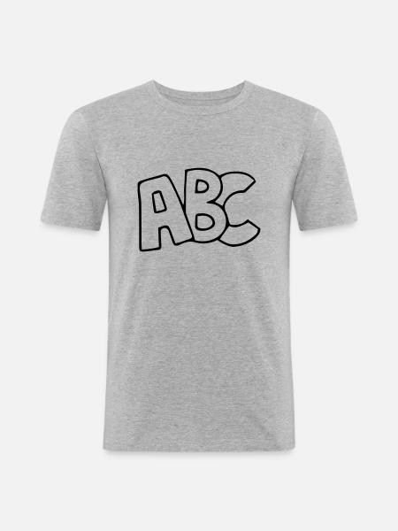 ABC Schulanfang Erstklässler - Männer Slim Fit T-Shirt - Grau meliert