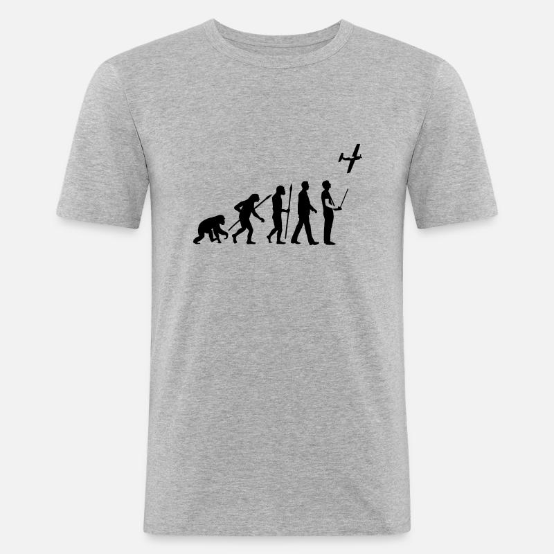 evolution_modellflieger_b_1c - Männer Slim Fit T-Shirt - Grau meliert