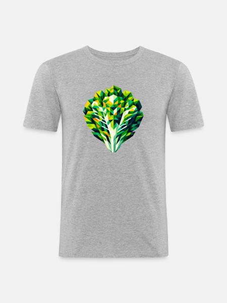 Abstrakter geometrischer Salat - Farbgestaltung - Männer Slim Fit T-Shirt - Grau meliert