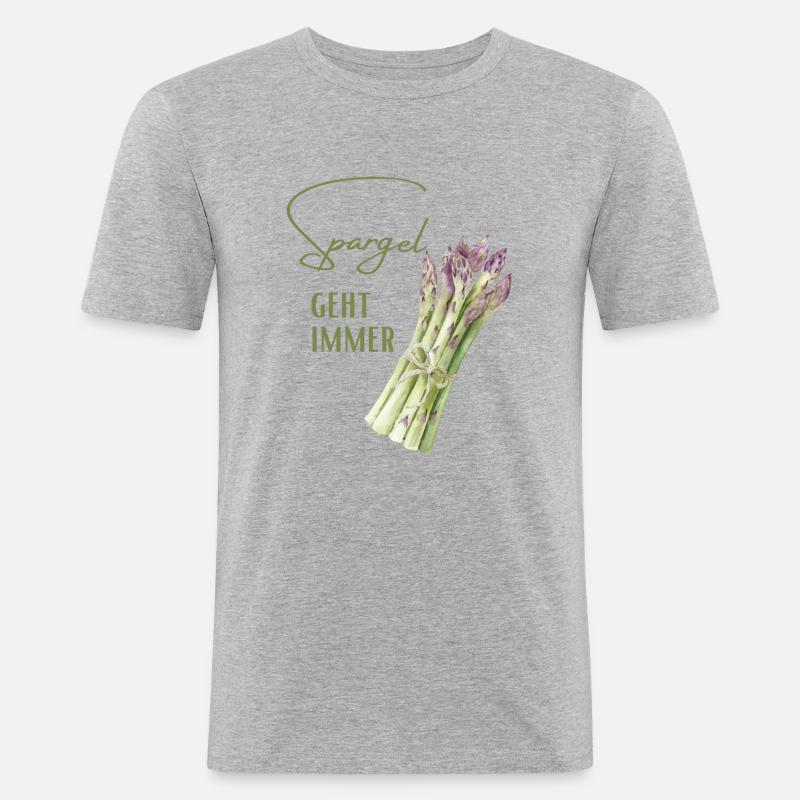 Spargel geht immer Spargelesser - Männer Slim Fit T-Shirt - Grau meliert