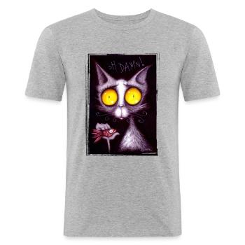 Crawl.... oH Damn! - Men's Slim Fit T-Shirt - heather grey - Front - Nik (191cm)