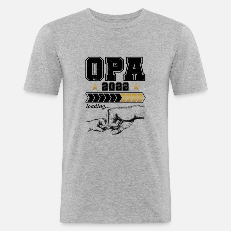 Opa 2022 Loading - Männer Slim Fit T-Shirt - Grau meliert