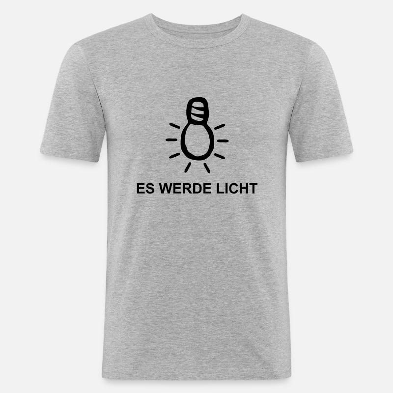 Es werde Licht - Männer Slim Fit T-Shirt - Grau meliert