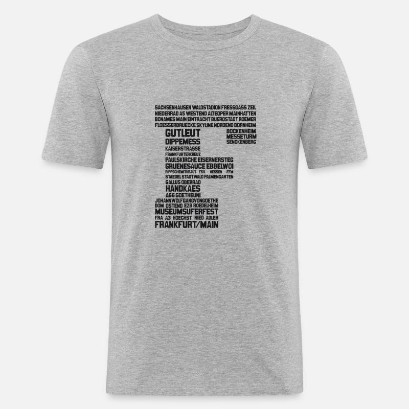 Frankfurt am Main Black - Männer Slim Fit T-Shirt - Grau meliert