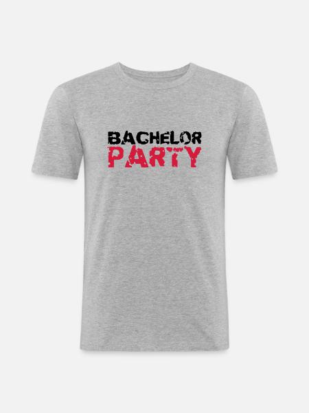 Bachelor Party Stempel Design - Men's Slim Fit T-Shirt - heather grey