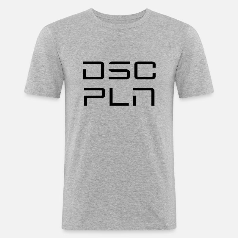 DSCPLN - Männer Slim Fit T-Shirt - Grau meliert