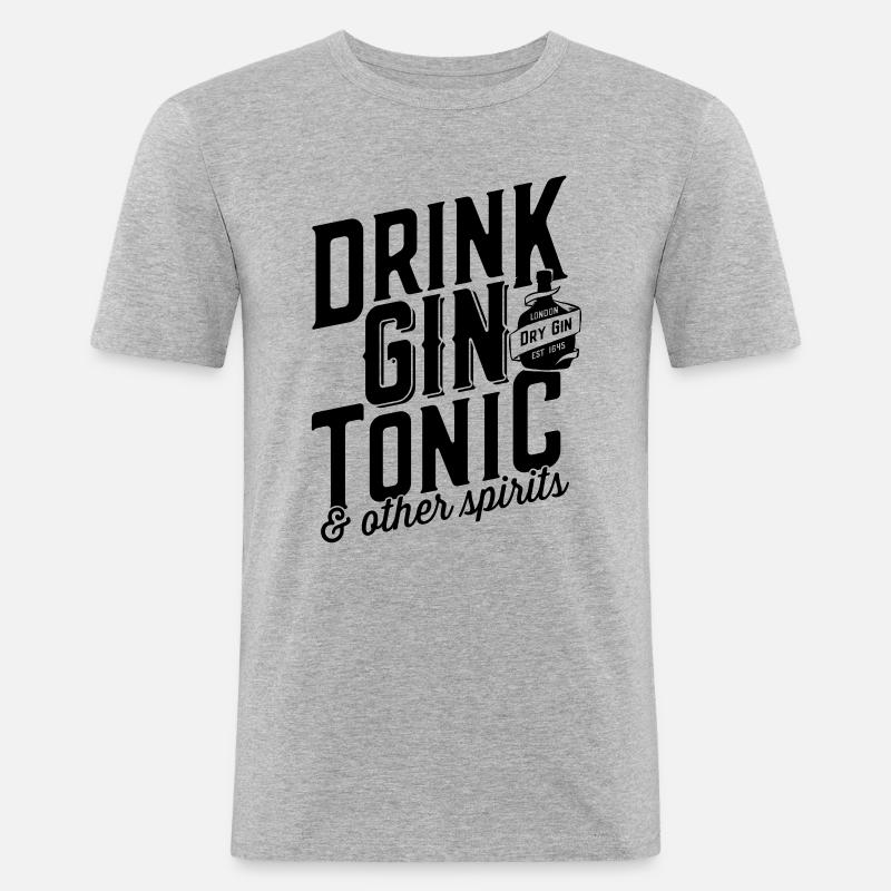 LondonDryGin3 - Herre Slim Fit T-Shirt - grå meleret