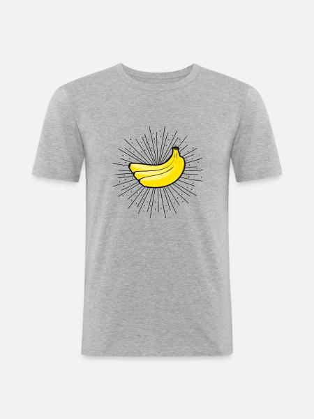 Banana Bananas Fruit Fruit Gift - Men's Slim Fit T-Shirt - heather grey