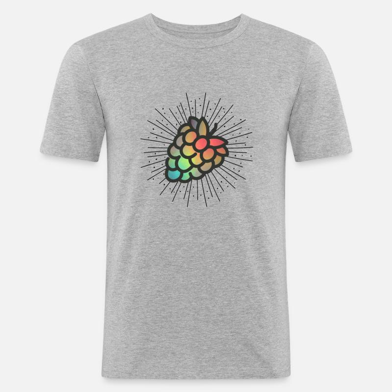 Raspberry Raspberry fruits fruit fruit gift - Men's Slim Fit T-Shirt - heather grey