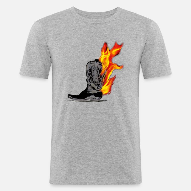 kl_linedance35b - Männer Slim Fit T-Shirt - Grau meliert