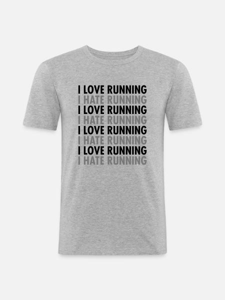 I Love / Hate Running - Men's Slim Fit T-Shirt - heather grey