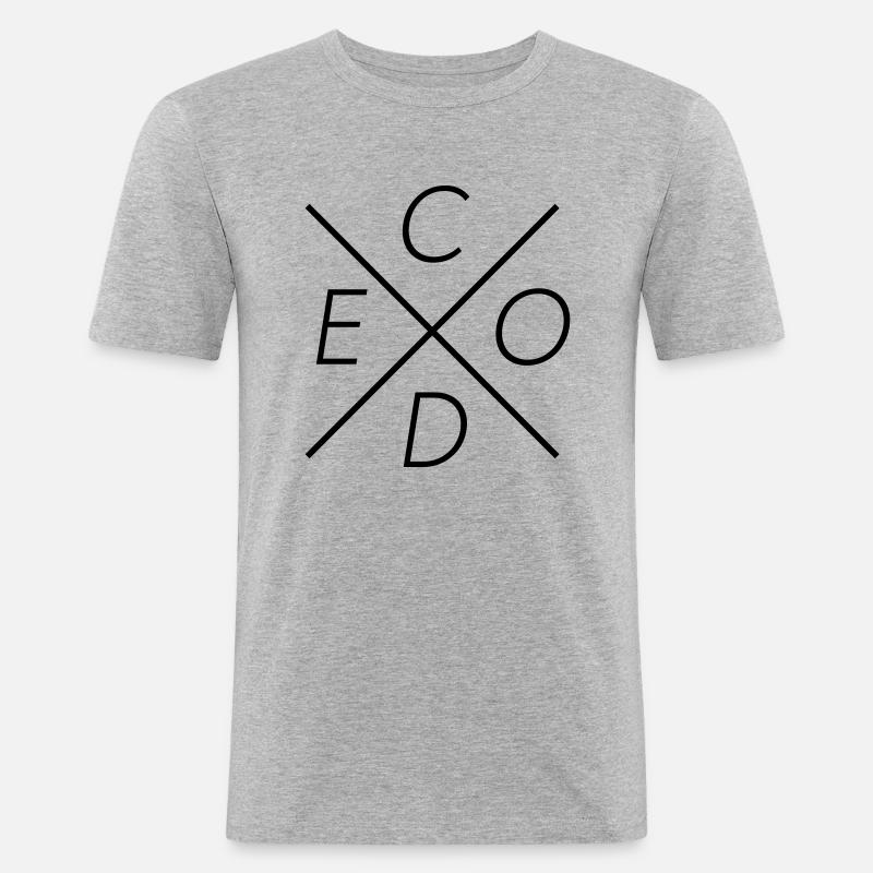 code - Männer Slim Fit T-Shirt - Grau meliert