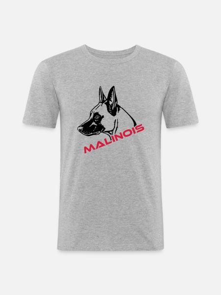 536 Malinois - Männer Slim Fit T-Shirt - Grau meliert