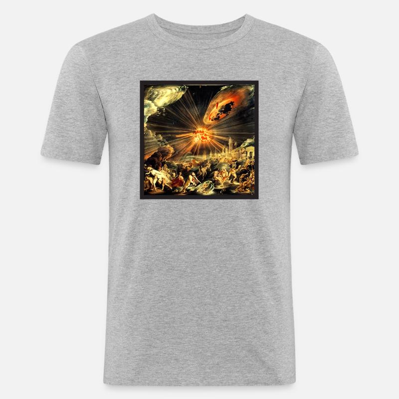 Apokalypse 2.0 - Männer Slim Fit T-Shirt - Grau meliert