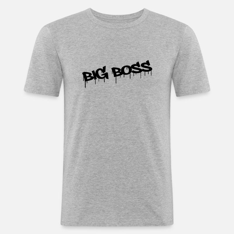 Big Boss - Männer Slim Fit T-Shirt - Grau meliert
