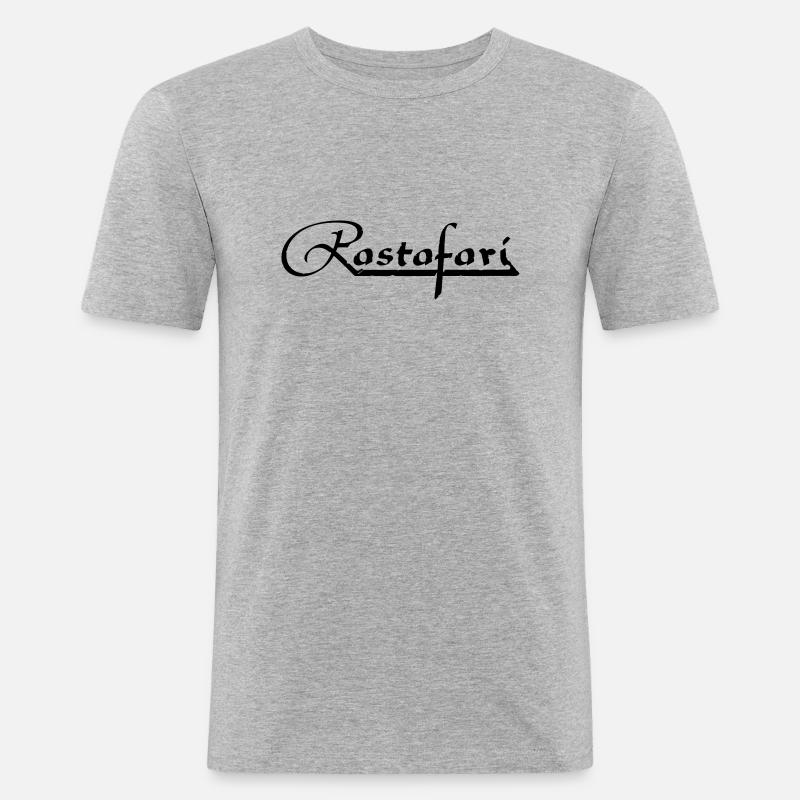 rastafari_vec_1 de - Männer Slim Fit T-Shirt - Grau meliert