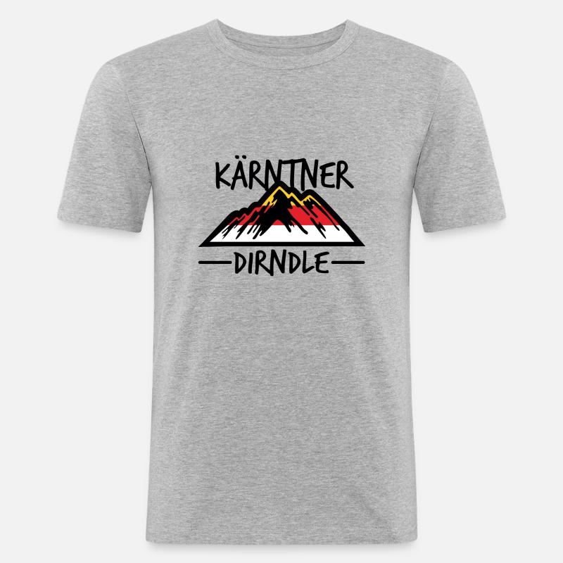 Kärntner Dirndle Kärnten - Männer Slim Fit T-Shirt - Grau meliert