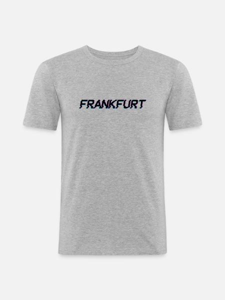 Frankfurt - Männer Slim Fit T-Shirt - Grau meliert