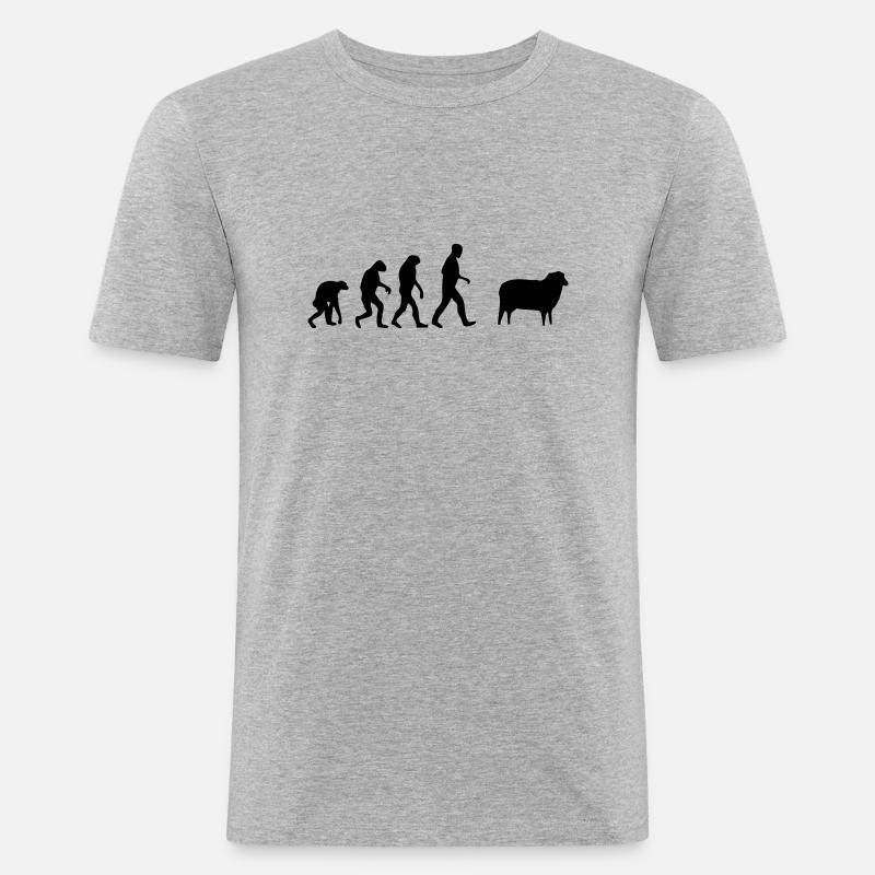 sheep evolution - Men's Slim Fit T-Shirt - heather grey