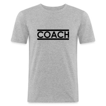 Coach / trainer - Men's Slim Fit T-Shirt - heather grey - Front - Nik (191cm)
