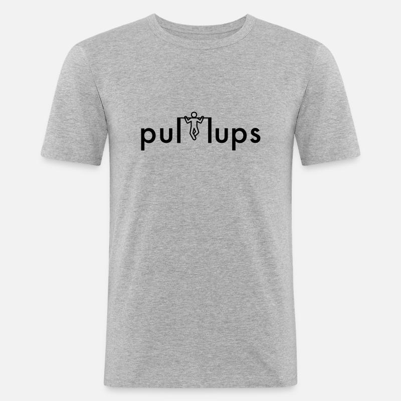 Pullups - Männer Slim Fit T-Shirt - Grau meliert