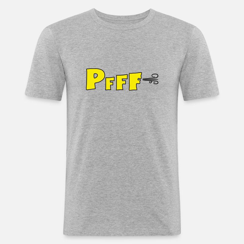 PFFF - Männer Slim Fit T-Shirt - Grau meliert