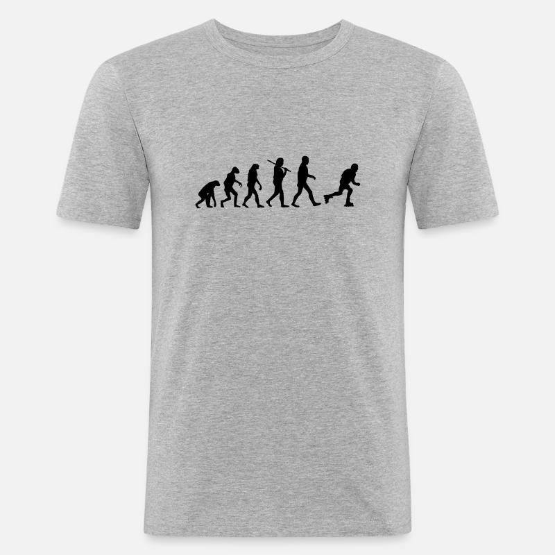 Evolution Rollschuhe - Männer Slim Fit T-Shirt - Grau meliert