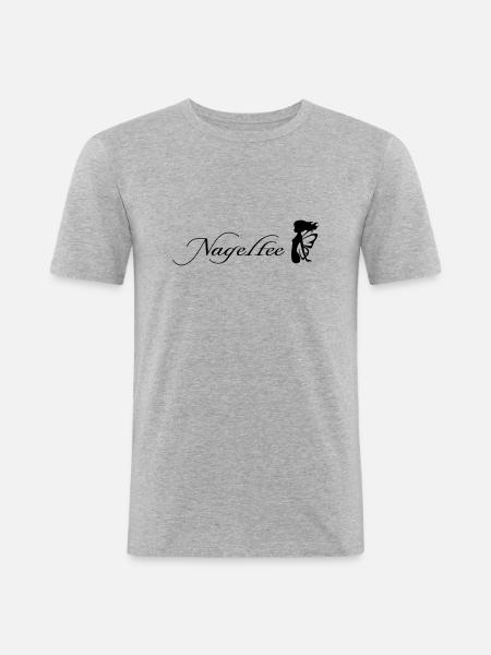 nagelfee schmetterling (md) - Männer Slim Fit T-Shirt - Grau meliert