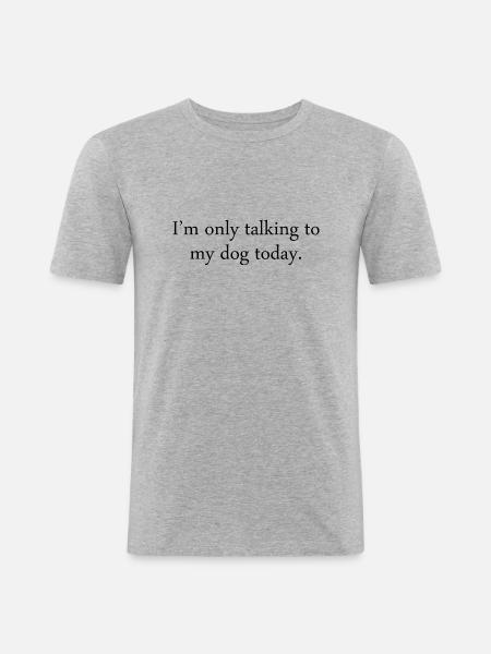 Dog Hund - Men's Slim Fit T-Shirt - heather grey