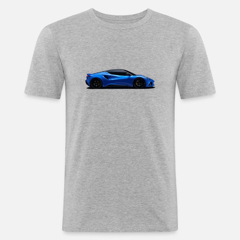 Auto sportiva blu - Maglietta aderente da uomo - grigio melange