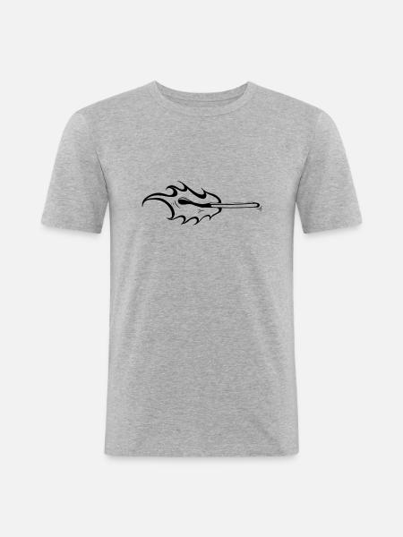 Streichholz - Männer Slim Fit T-Shirt - Grau meliert