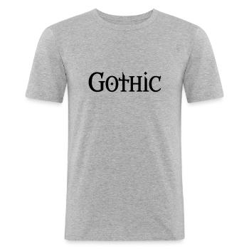 Gothic - Männer Slim Fit T-Shirt - Grau meliert - Vorne - Nik (191cm)
