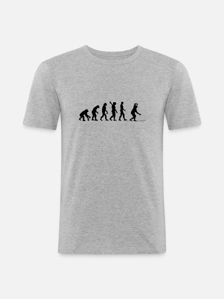 Slackline Gift Slackliner Tricklining - Men's Slim Fit T-Shirt - heather grey