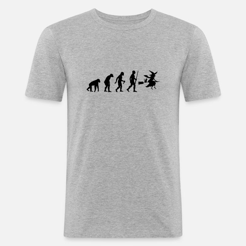 Witch Evolution - Männer Slim Fit T-Shirt - Grau meliert