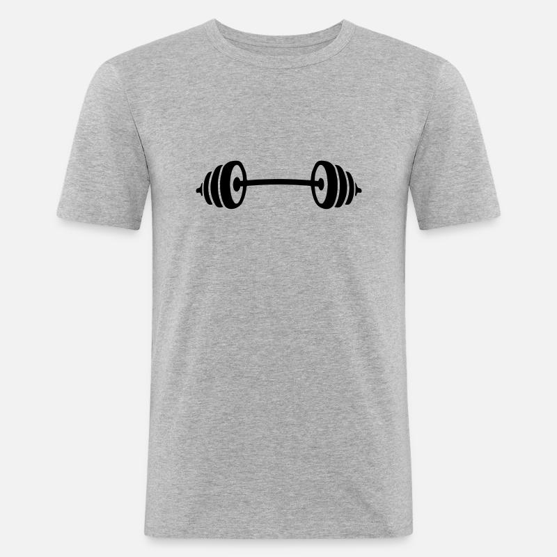 dumbbell weights design - Männer Slim Fit T-Shirt - Grau meliert