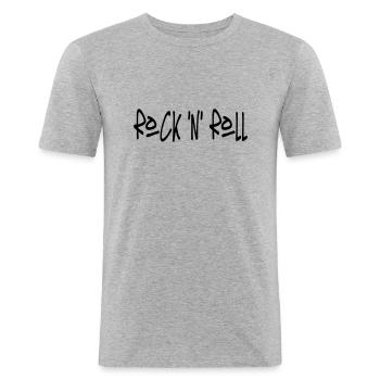 Rock n Roll - Männer Slim Fit T-Shirt - Grau meliert - Vorne - Nik (191cm)