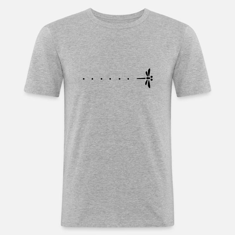 Passage libllule und Erstaunen - Männer Slim Fit T-Shirt - Grau meliert