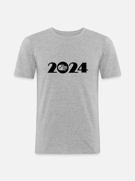 Hello, Friendship 2024 - Men's Slim Fit T-Shirt - heather grey