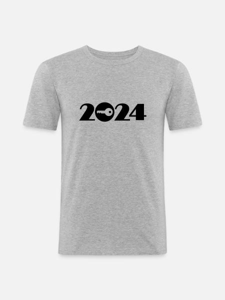 Builder 2024, locksmith 2024 - Men's Slim Fit T-Shirt - heather grey