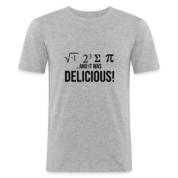 T-shirt Pi. Phi days - T-shirt près du corps Homme - gris chiné - Devant - Nik (191cm)