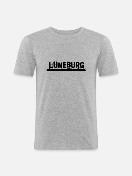 Lüneburg - Männer Slim Fit T-Shirt - Grau meliert