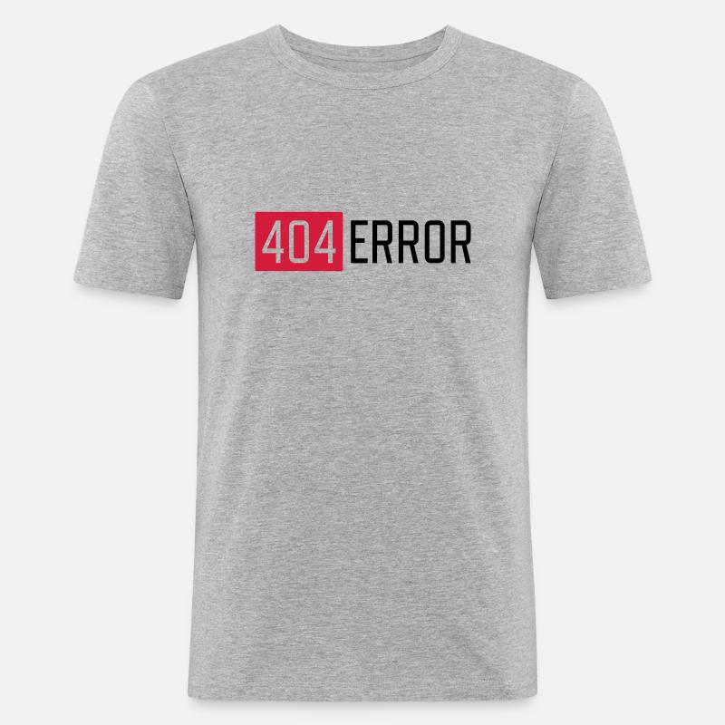 404 ERROR - Männer Slim Fit T-Shirt - Grau meliert