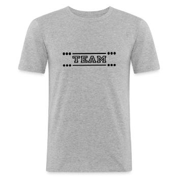 équipe - T-shirt près du corps Homme - gris chiné - Devant - Nik (191cm)